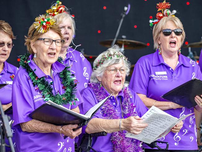 Caboolture Community Choir perform at the Caboolture Christmas Carols, Sunday, November 24, 2019 (AAP Image/Richard Walker)