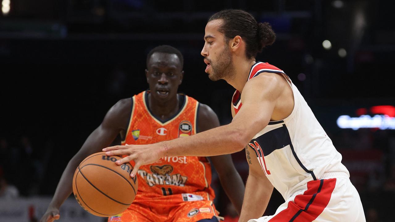 Xavier Cooks (R) was cut by the Wizards on the eve of the season. Picture: AFP