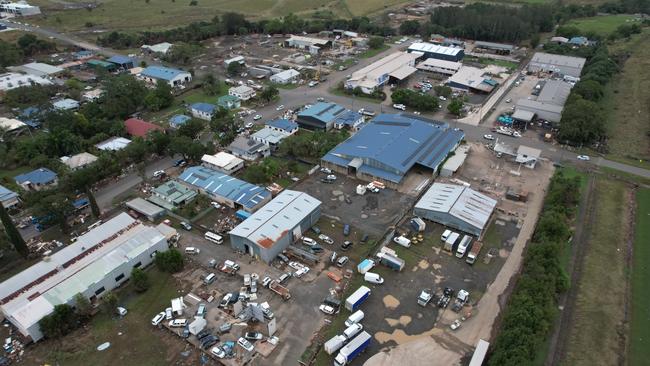 Masses of debris and flood damage has turned central Lismore into a ghost town. Picture: NCA NewsWire / Danielle Smith