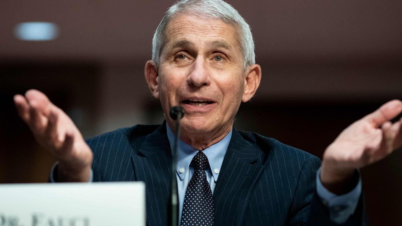 Dr Fauci speaking at a Senate hearing earlier this week. Picture: Al Drago/AFP