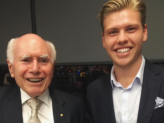 Jakes Thrupp with his political hero, John Howard.