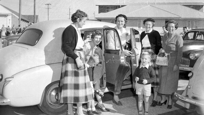 Shoppers at Chermside’s new drive-in shopping centre in 1957. Picture: Bob Millar/The Courier-Mail Photo Archive