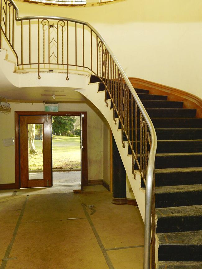 A staircase inside the mansion.