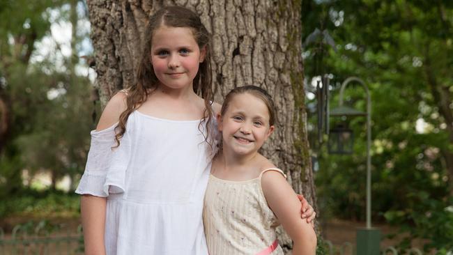 Sisters Isabelle and Hattie. Picture: Rick Liston / news.com.au