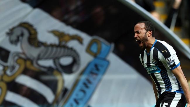Newcastle United's Andros Townsend celebrates scoring.