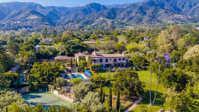 Meghan Markle and Prince Harry’s home in Montecito, in Santa Barbara, California. Picture: Supplied