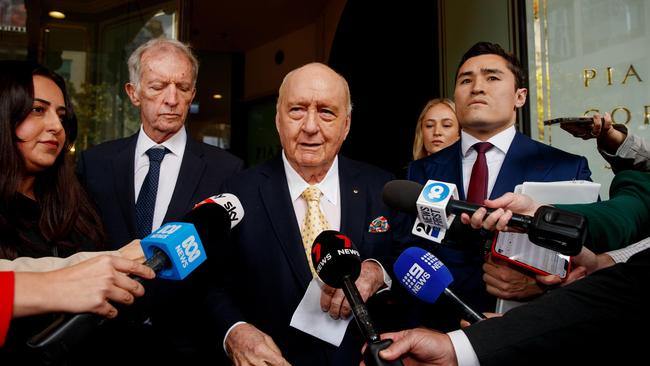 Alan Jones making a statement outside the Downing Centre on December 18. Picture: NewsWire / Nikki Short