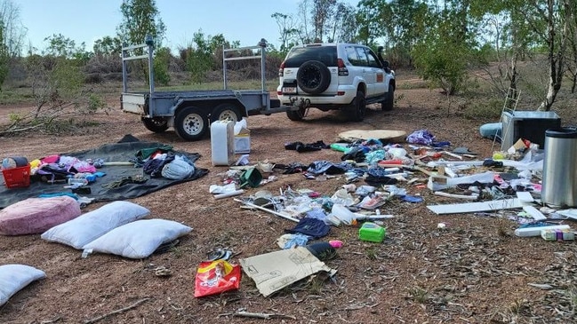 Rubbish left along Channel Island Road. Picture: Kelly Wood