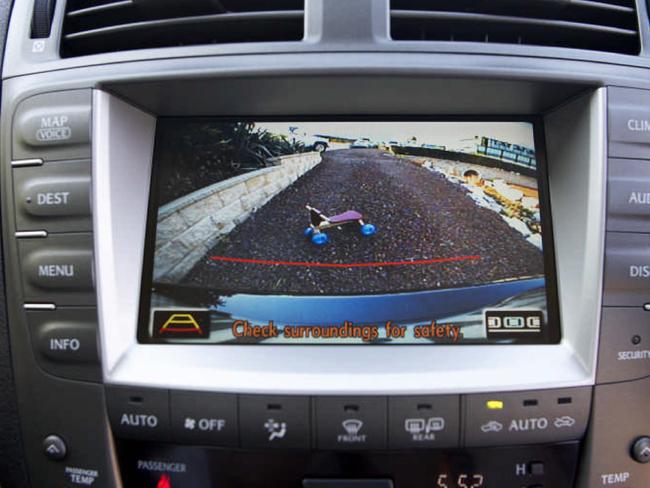 Extra pair of eyes ... the rear view camera in a Toyota Lexus.