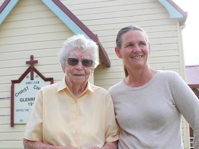 Bessie Webb and Julie Worland are disappointed the Anglican Church at Glenreagh will be closed. Photo: Tim Jarrett