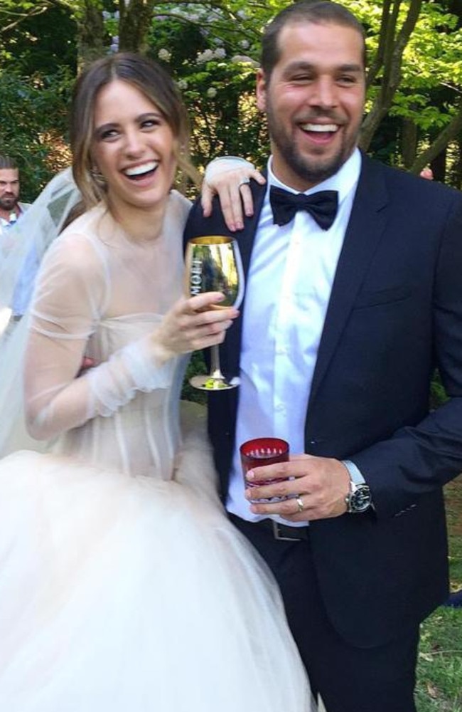 The happy couple were all smiles at their lavish intimate event.