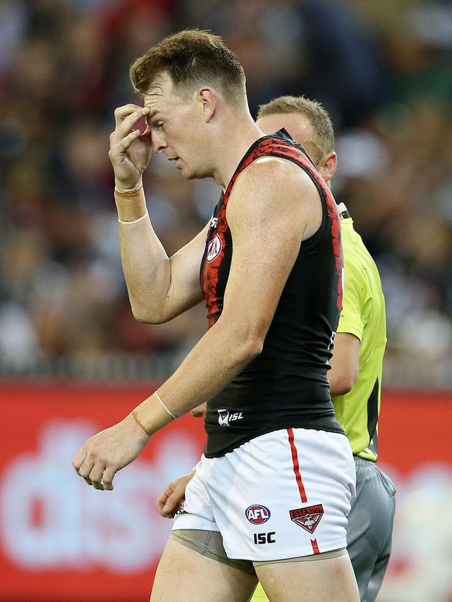 Brendon Goddard wasn’t in the happiest mood on Anzac Day. Picture: Michael Klein