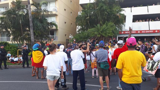 Indigenous protesters cause chaos in Southport. Photo: Brianna Morris-Grant