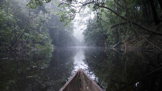 A canoe snakes its way down the Amazon. Picture: File