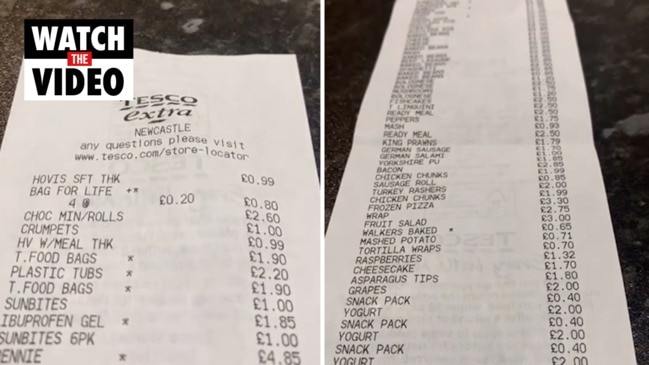 Man's 'selfish' receipt sparks fury