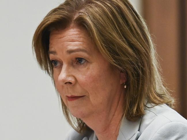 CANBERRA, AUSTRALIA, NewsWire Photos. NOVEMBER 10, 2023: President of the Australian Council of Trade Unions Michele O'Neil appears before the Fair Work Legislation Amendment (Closing Loopholes) Bill 2023 at Parliament House in Canberra. Picture: NCA NewsWire / Martin Ollman