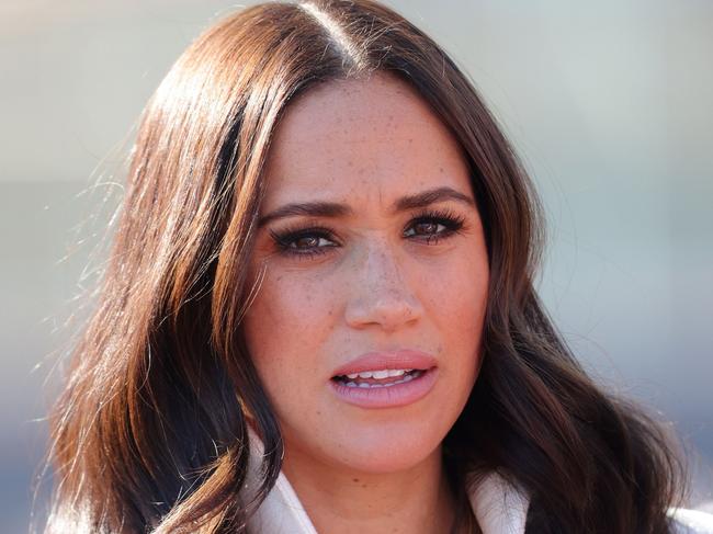 THE HAGUE, NETHERLANDS - APRIL 17:  Meghan, Duchess of Sussex attends the Athletics Competition during day two of the Invictus Games The Hague 2020 at Zuiderpark on April 17, 2022 in The Hague, Netherlands. (Photo by Chris Jackson/Getty Images for the Invictus Games Foundation)