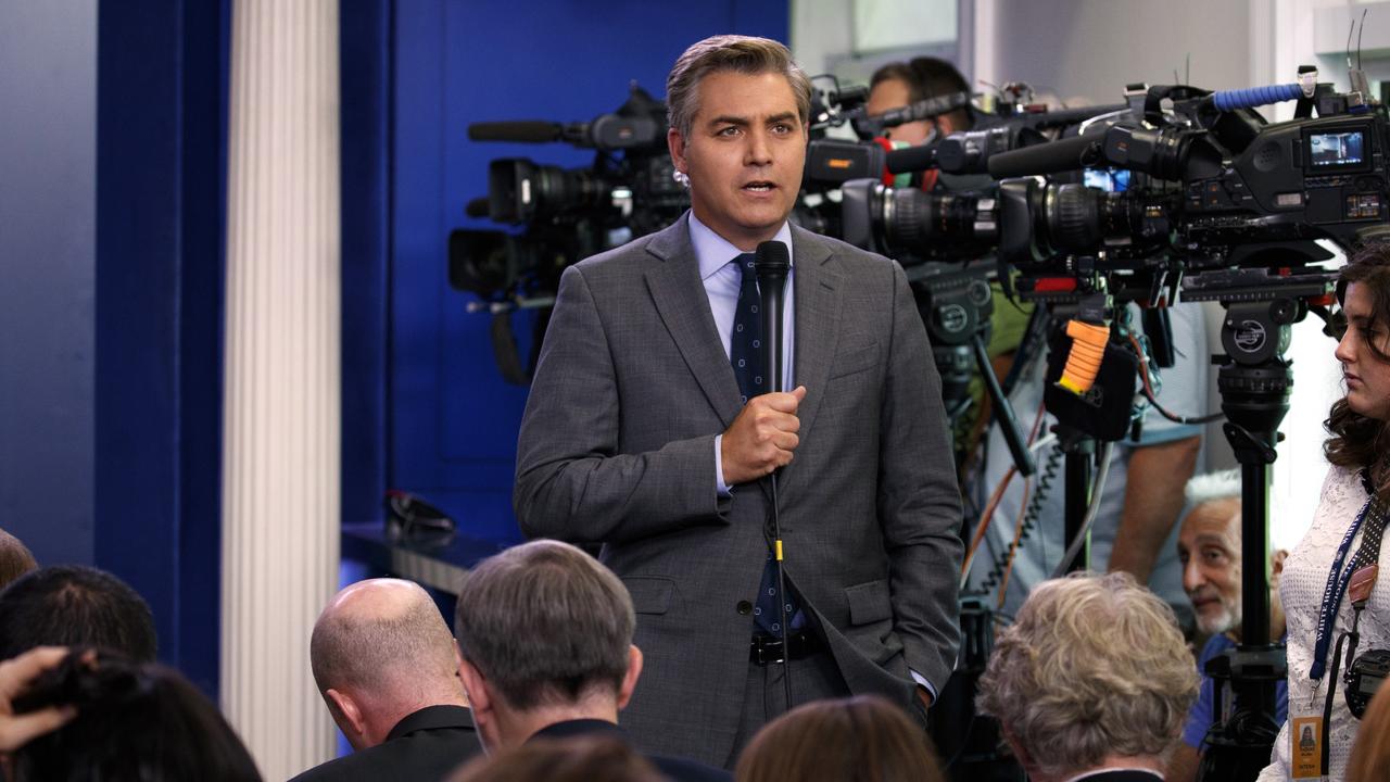 CNN journalist Jim Acosta asked Ms Sanders whether she believes the press really is “the enemy of the people”.