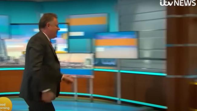 Piers Morgan storms off set after a row with co-presenter Alex Beresford over his remarks about Meghan’s depression.