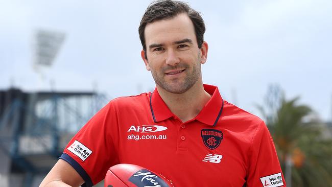 Jordan Lewis signed at Melbourne on Tuesday. Picture: Michael Klein