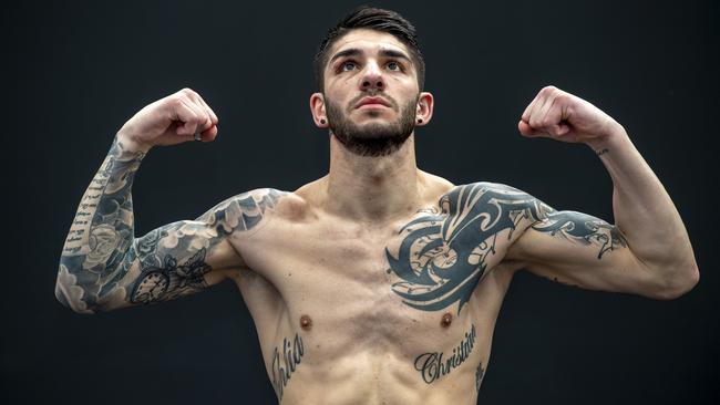 Craigieburn boxer Michael Zerafa at his gym in Craigieburn. Picture: Andy Brownbill