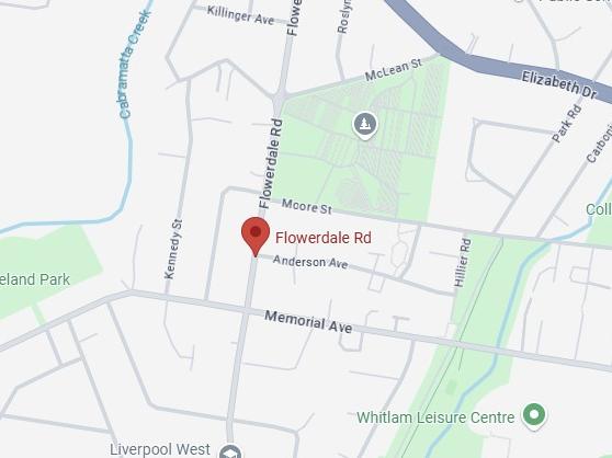 The crashed vehicle was found on Flowerdale Rd in Liverpool. Picture: Supplied / Google Maps