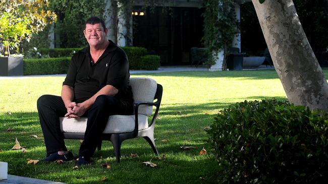 James Packer, 56, in the grounds of his Beverly Hills home in California. Picture: Jeff Rayner/Coleman-Rayner