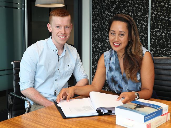 Mentor Rebekah Giles working with mentee Daniel Dreves. Picture: Brett Costello