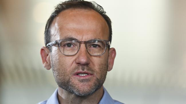 CANBERRA, AUSTRALIA - MAY 8: Australian Greens Adam Bandt holds a media conference at Parliament House Canberra. Picture: NCA NewsWire / Martin Ollman