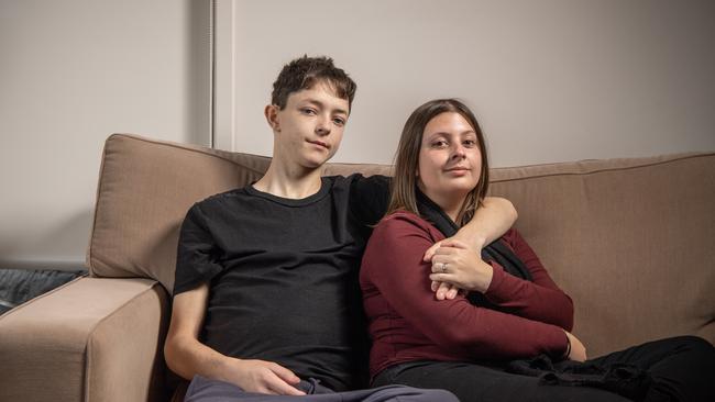 Lachlan Jones, pictured at home in Leopold with wife Mia. Lachlan recently passed away after a battle with liver cancer. Picture: Brad Fleet