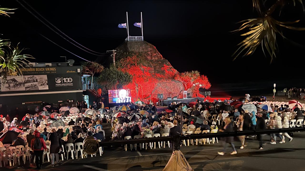 Anzac Dawn Service at Elephant Rock at Currumbin.