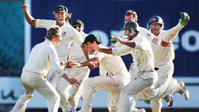 Michael Clarke took three-wickets in the final over against India at the SCG. Picture: Phil Hillyard