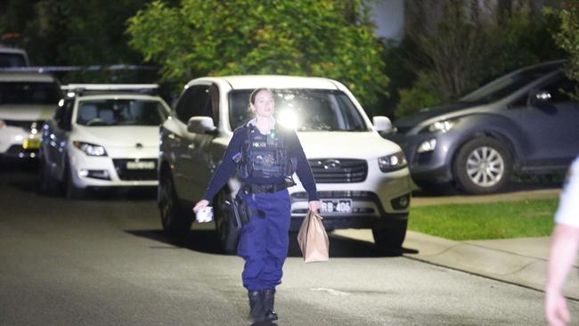 Police at the scene early Sunday morning.