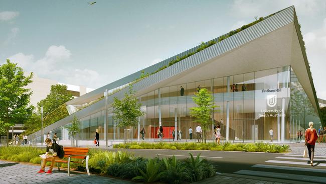 An artist’s impression of UniSA’s Great Hall, to be named Pridham Hall, in Hindley St.