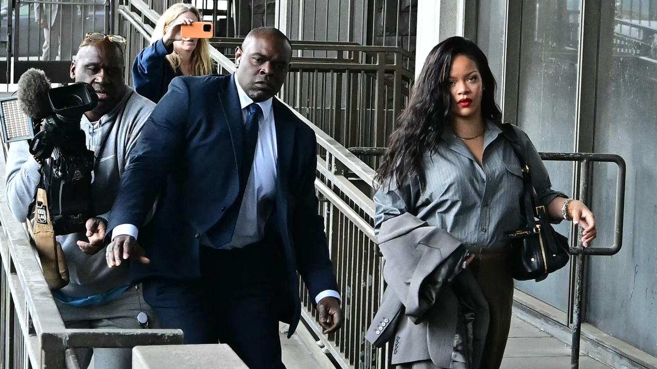 Rihanna heads into court. Picture: AFP