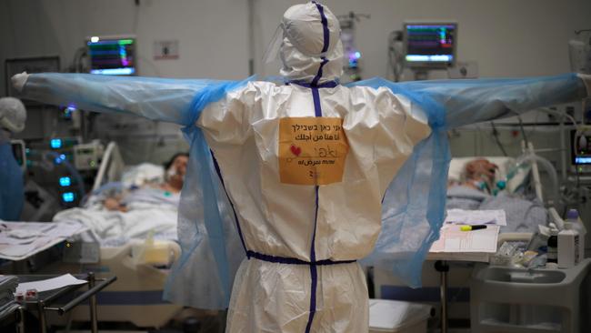 Medical personnel tend to COVID-19 patients at the Ziv Medical Centre in the city of Safed in northern Israel. Picture: AFP