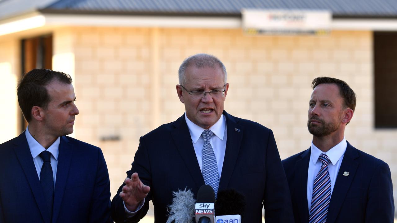 Scott Morrison at a housing development to spruik his first homebuyer policy. Picture: AAP