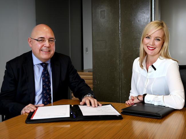 6/7/15 - All of Minter Ellison's 2015 promotions were women. We need a photo of managing partner Adam Bannister with new partner Leah Wright - - pic Mike BURTON