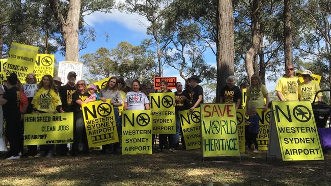 Members of RAWSA Residents Against Western Sydney Airport at a recent rally. Picture: Supplied