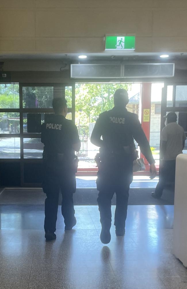 Northern Territory Police patrolling in Yeperenye Shopping Centre, Alice Springs, January 2025. Picture: Gera Kazakov