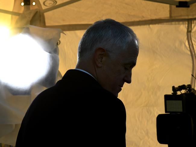 Prime Minister Malcolm Turnbull speaks on early morning TV outside Parliament House. Picture: AAP