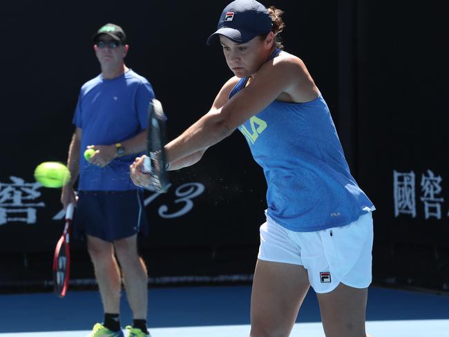 Craig Tyzzer keeps a close eye on Ashleigh Barty.