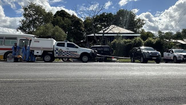 Police set up a crime scene at Gin Gin as part of their investigation into missing teen Pheobe Bishop. Photo: Lexa Smith