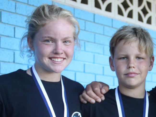 Charlie and Lily Boyle after the rugby sevens event. Pic: Megan Diaz