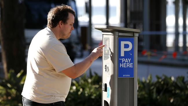 Shannon Dore using the parking in Surfers Paradise. Picture: Jerad Williams