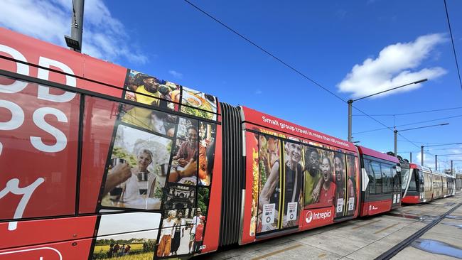 Intrepid Travel brand marketing campaign on a Sydney tram.