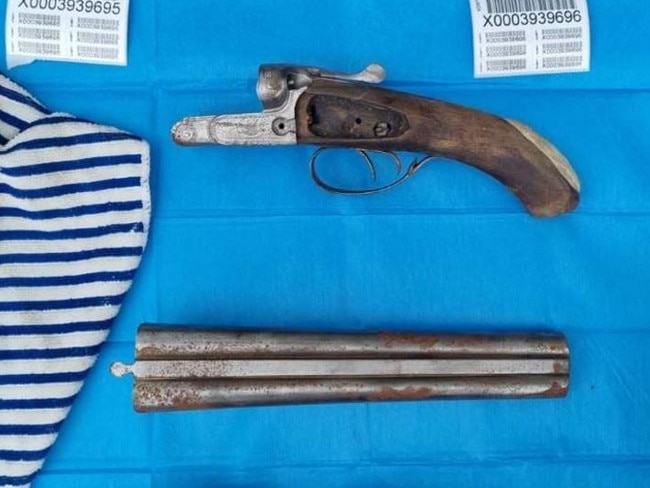 Parts of the sawn off shotgun. Picture: NSW Police