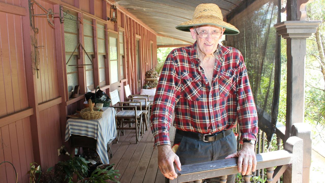 HISTORICAL HOMESTEAD: Barry Barwick stands outside the former Highfields farmhouse which he has restored.