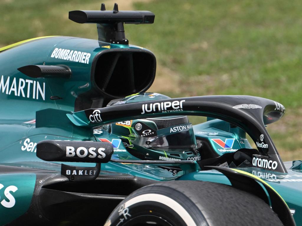 Aston Martin's Canadian driver Lance Stroll was the quickest in the one and only practice session. Picture: AFP