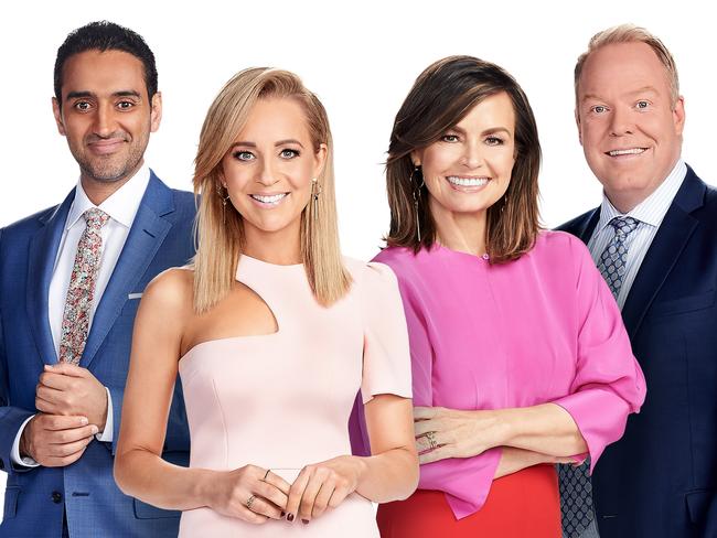 Waleed Aly, Carrie Bickmore, Lisa Wilkinson and Pete Helliar. Supplied: Ten